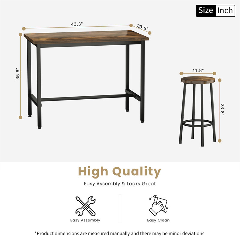 Zipcode Design™ Bachand 5Piece Dining Table Set, Modern Bar Table Set